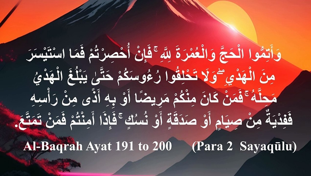 ||Surah Al Baqarah|| Al-Baqarah|| Ayat 191-200|| by Syed Saleem Bukhari||