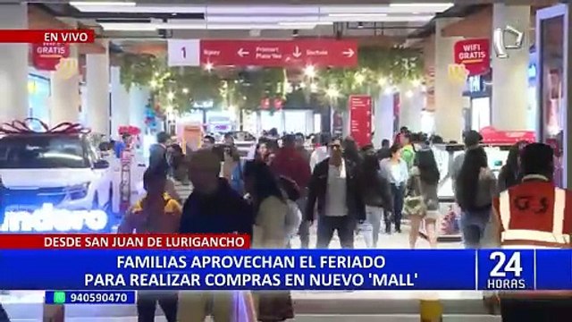 SJL: familias aprovechan feriado para realizar compras en nuevo Mall Aventura