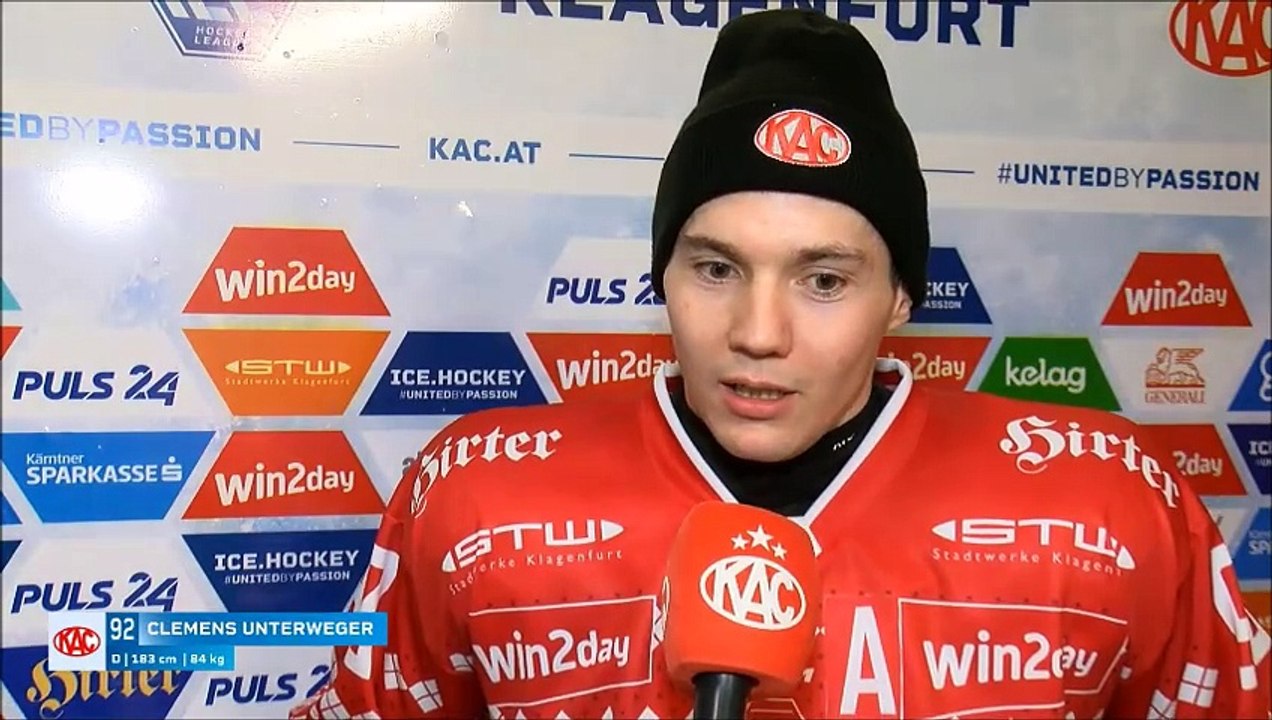 Clemens Unterweger (KAC) nach dem Sieg gegen Bozen