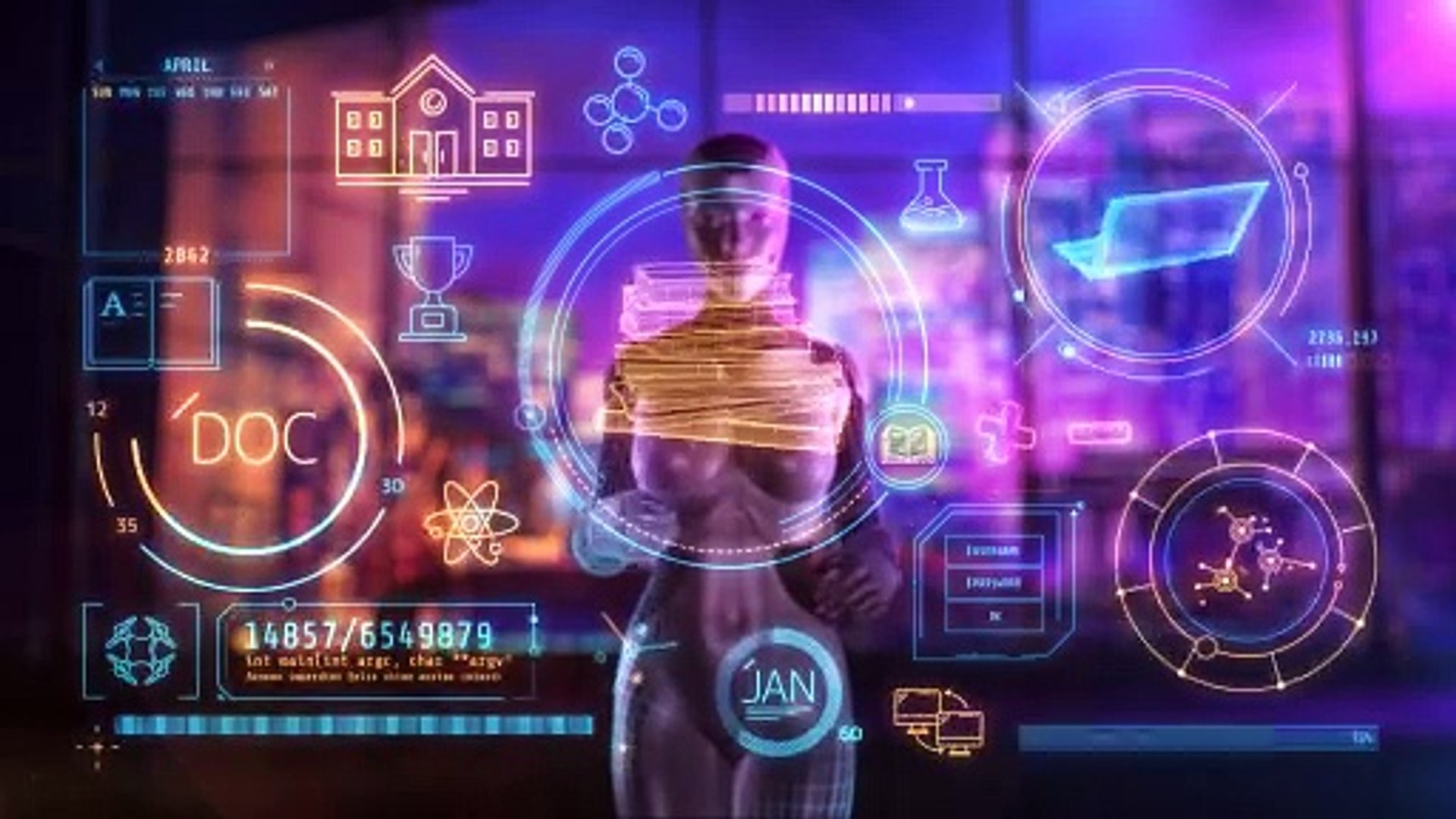 Artificial intelligence Robotic stock video.