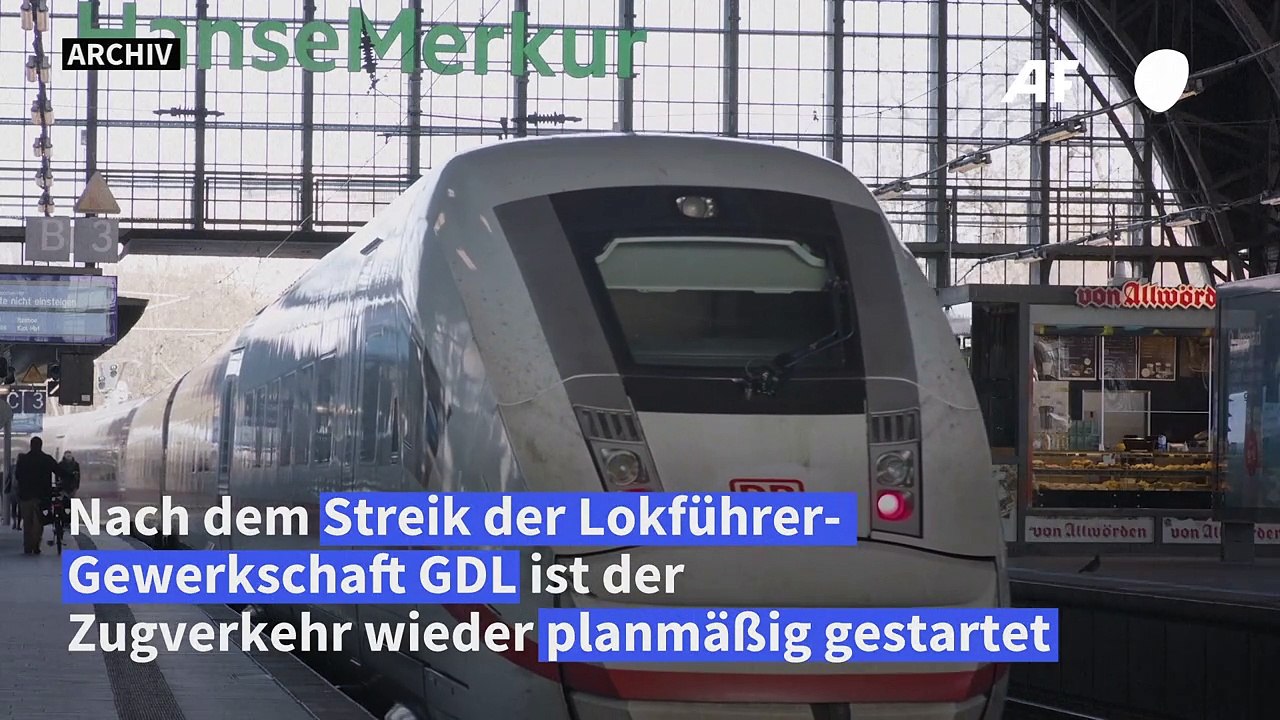 Bahnverkehr nach GDL-Streik wieder planmäßig gestartet