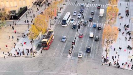 Traffic at the Arc de Triomphe in Paris is a cautious driver's worst nightmare!