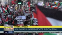 Movilizaciones en Londres en apoyo del pueblo palestino
