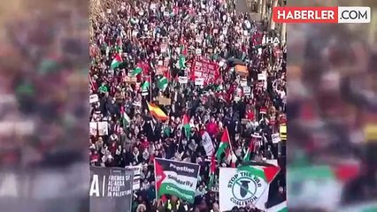 Londra'da Filistin'e Destek Protestosu