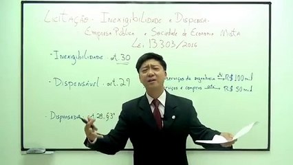 Aula 55 (Licitação - Inexigibilidade e Dispensa) Direito Administrativo -