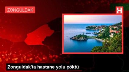 Zonguldak'ta hastane yolu çöktü
