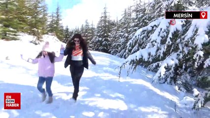 Toroslar karla kaplandı, kartpostallık görüntüler ortaya çıktı