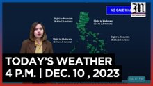 Today's Weather, 4 P.M. | Dec. 10, 2023