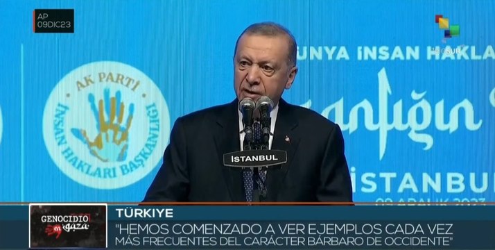 Pdte. turco cataloga como barbarie crímenes israelíes contra Gaza