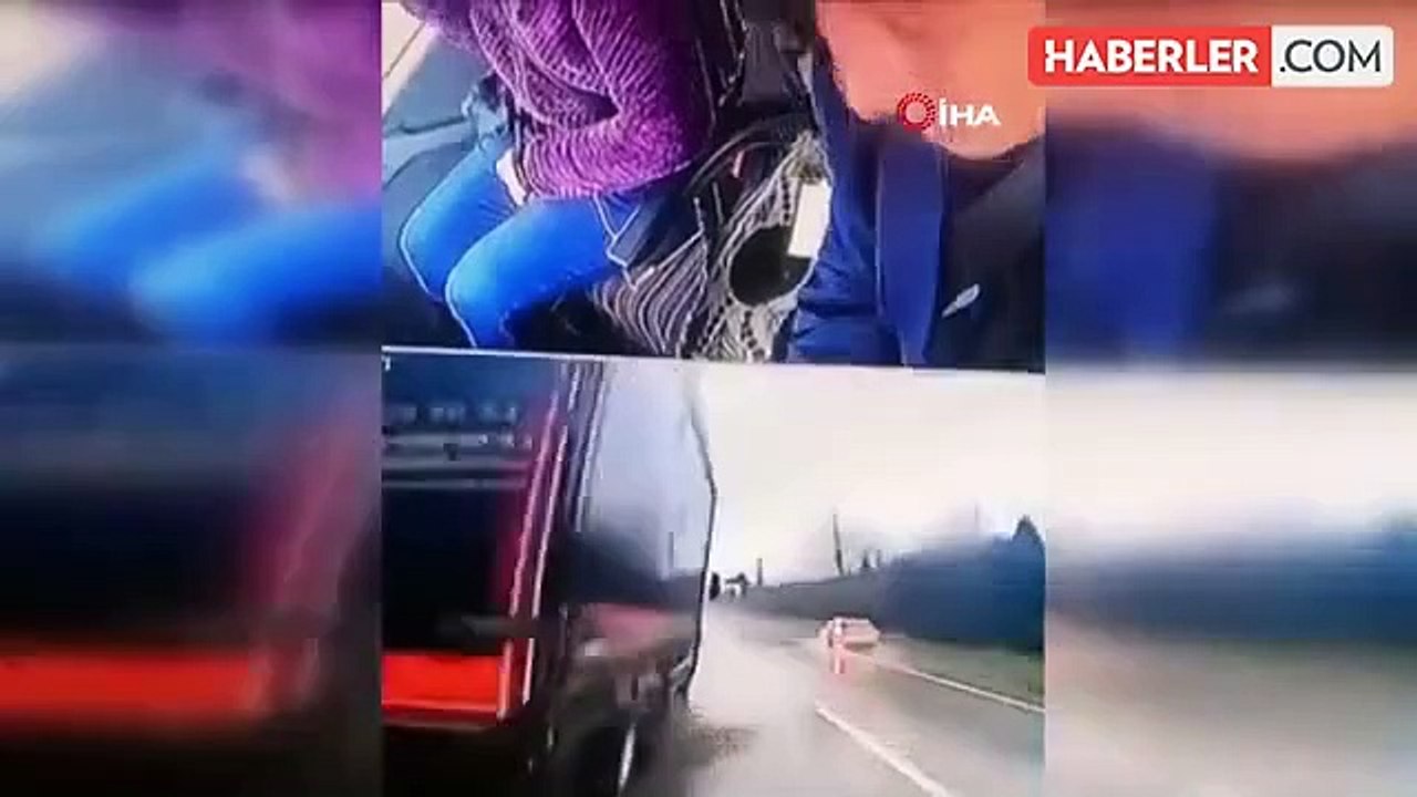 D100 Karayolu'nda Kaza Anı Kameraya Yansıdı