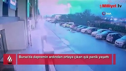 Bursa'da depremin ardından ortaya çıkan ışık panik yaşattı