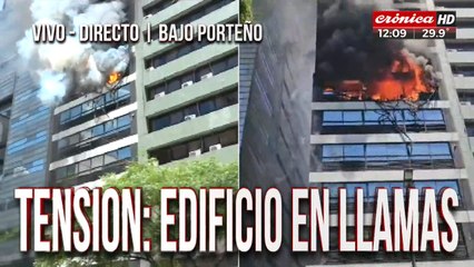 Incendio en el Bajo porteño: impresionante operativo para rescatar a los atrapados