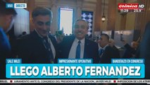 Así llegó Alberto Fernández al congreso para el traspaso de mando