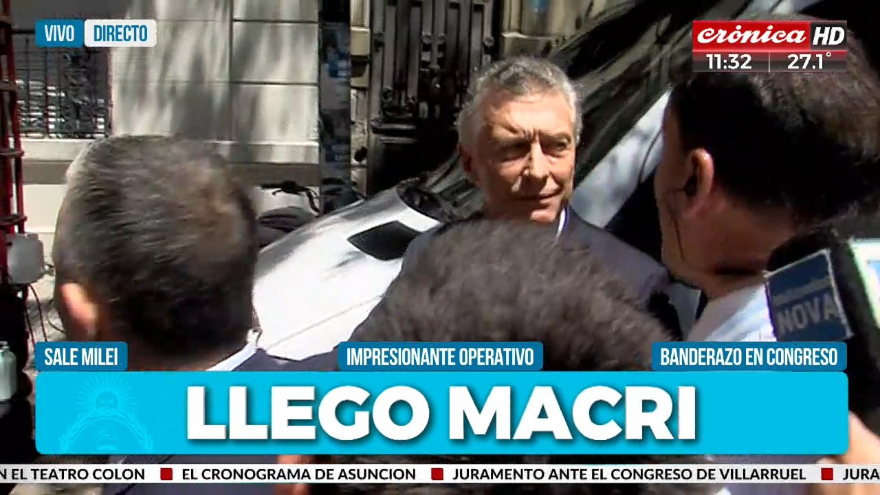 Así llegó Mauricio Macri a la asunción de Javie...