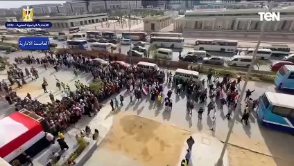 توافد كبير من المواطنين على اللجان الانتخابية بالعاصمة الإدارية