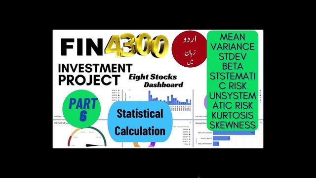 Welcome to Part 6 of our comprehensive Excel tutorial series on stock portfolio analysis! in urdu|Stock Portfolio and odashboar in excel mean variance standard deviation systemaic risk un systematic risk part 6