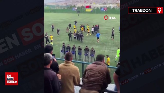 Trabzon'da Bölgesel Amatör Lig maçında kavga