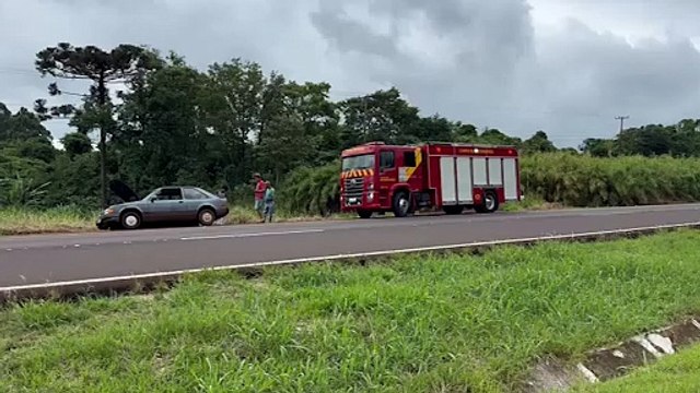 Princípio de incêndio em veículo mobiliza Corpo de Bombeiros à rodovia BR-467
