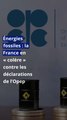 Énergies fossiles : la France en « colère » contre les déclarations de l’Opep