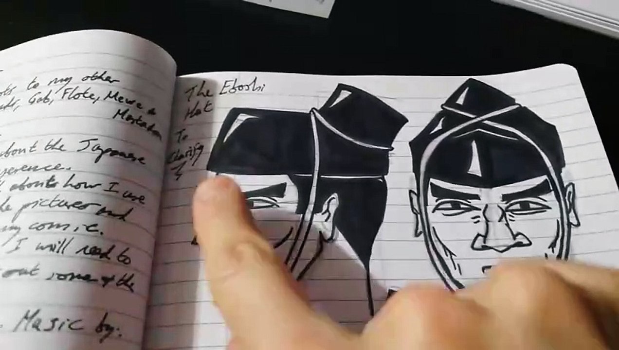Sketching a Heian Eboshi Hat for my Comic