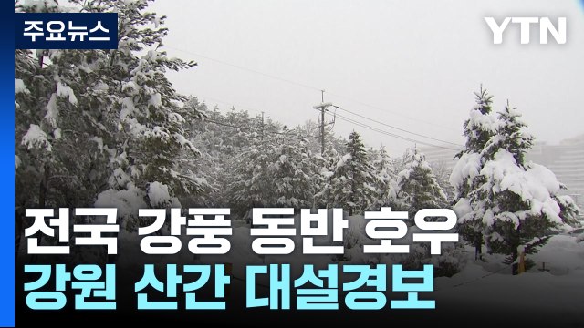 [날씨] 전국 강풍 동반 겨울 호우...강원 산간 대설경보 / YTN