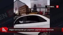 İstanbul'da düğün konvoyunda şov yaparken yaşanan kaza kamerada