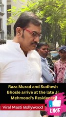 Raza Murad and Sudhesh Bhosle arrive at the late Jr Mehmood's Residence