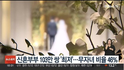 신혼부부 103만 쌍 '최저'…무자녀 비율 46%