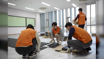 [기업] 한화토탈에너지스, 재활용 플라스틱 온돌 매트 설치 / YTN