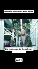 Rubik's cube head Man can't turn head back #movies