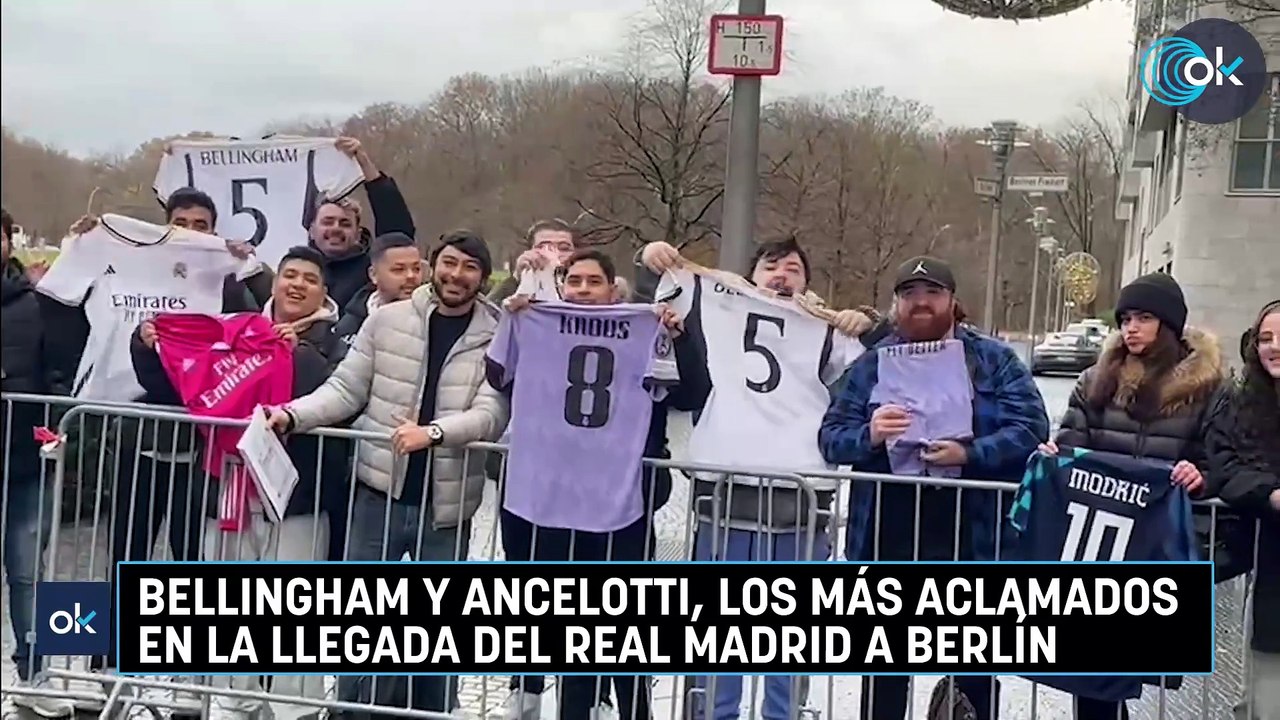 Bellingham y Ancelotti, los más aclamados en la llegada del Real Madrid a Berlín