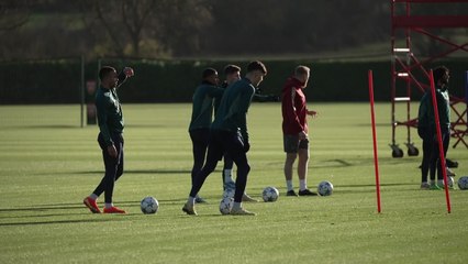 Arsenal train ahead of final UEFA Champions League group game against PSV