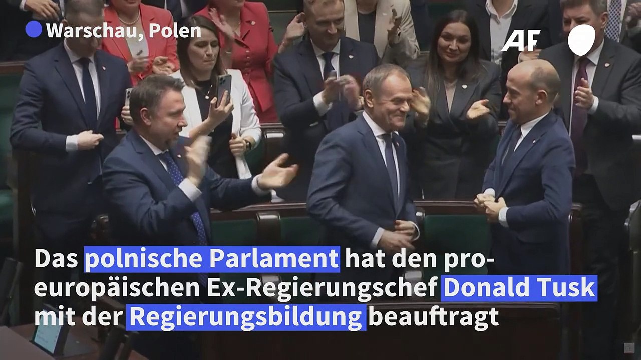Polnisches parlament beauftragt pro-europäer tusk mit regierungsbildung