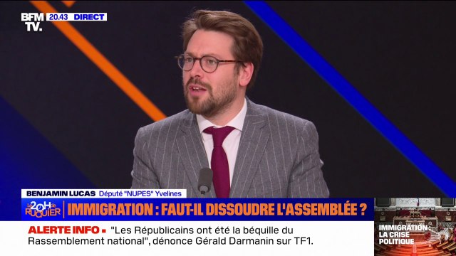 Rejet de la loi immigration: Je suis fier qu'on ait empêché un mauvais texte, qui a été construit pour de mauvaises raisons , affirme le député écologiste Benjamin Lucas