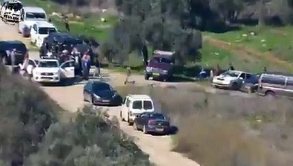 İşgalci yahudilerden siyonist askerlerin korumasında aşağılık eylem!