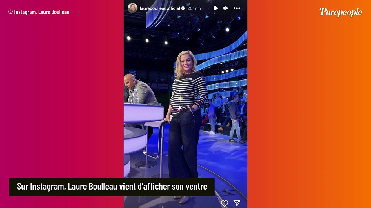 PHOTOS Laure Boulleau affiche son ventre de plus en plus rond dans un look "breton" adapté à sa grossesse