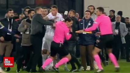 Ankaragücü Başkanı Faruk Koca'nın, Halil Umut Meler'e saldırı anı