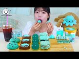 ASMR MUKBANG| Mint Chocolate Desserts(Ice cream, Roll cake, Meringue cookies, Jelly, Macaroon)