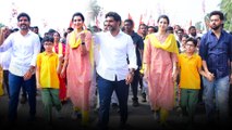 Yuvagalam Padayatra లో Nara Lokesh కు తోడుగా Mokshagna, Nara Brahmani | Telugu Oneindia