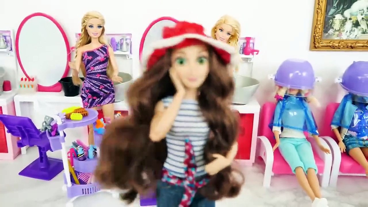 Rapunzel Barbie Dolls Makeover! Barbie Sparkle Style Salon kecantikan Boneka Barbie Friseursalon