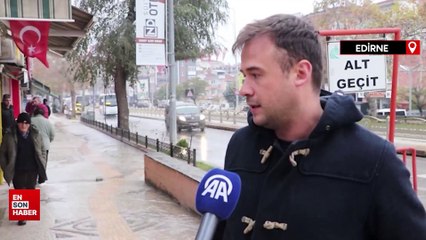 Edirne'de patlayan borudan çıkan su sokaklara taştı