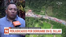 Transportistas perjudicados por el derrumbe en El Sillar