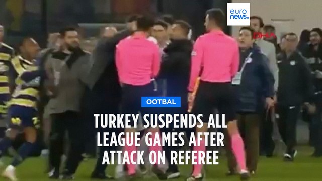 Three men arrested and Turkish league games suspended after referee attacked