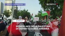 Momen Massa Gelar Aksi Bela Palestina di Depan Gedung Kedubes AS