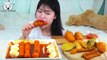 ASMR MUKBANG| Bar rice cake Tteokbokki, Handmade Fish cake bar, Deep-fried foods