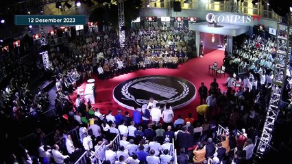 Momen 3 Paslon Foto Bersama Usai Debat Perdana Capres 2024