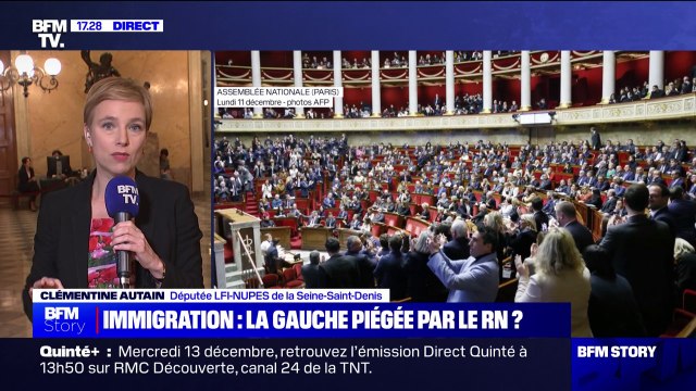 Clémentine Autain (LFI) sur le projet de loi immigration: En mettant ce texte en commission mixte paritaire, [Gérald Darmanin] prend le risque qu'à la fin ce soit un texte encore plus dur