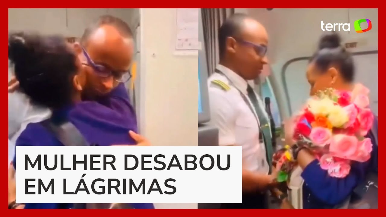 Mãe que trabalhou como doméstica se emociona ao descobrir que o filho era o piloto de seu voo