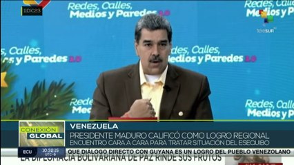 Download Video: Conexión Global 12-12: Pdte. de Venezuela califica como gran logro el diálogo directo con Guyana