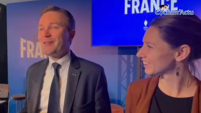 Cyclisme - Paris 2024 - David Lappartient (CNOSF) et Marie Amélie Le Fur (CSPF) et le concept du Club France à la Villette lors des JO de Paris 2024